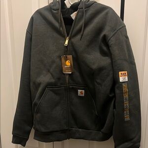 Carhartt dark grey zip Hooded Jacket